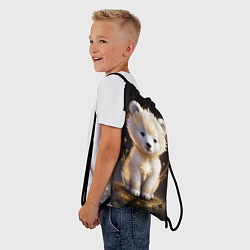 Рюкзак-мешок Белый медвежонок, цвет: 3D-принт — фото 2