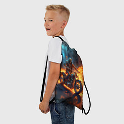 Рюкзак-мешок Скелет-байкер, цвет: 3D-принт — фото 2