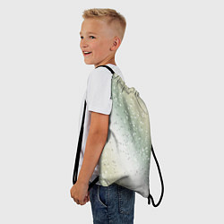 Рюкзак-мешок Абстрактный бежево-зелёный, цвет: 3D-принт — фото 2