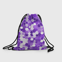 Рюкзак-мешок Кибер Hexagon Фиолетовый, цвет: 3D-принт