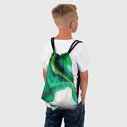 Рюкзак-мешок Жидкий изумруд в стиле арт, цвет: 3D-принт — фото 2