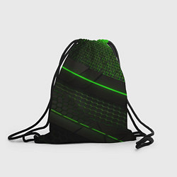 Рюкзак-мешок Зеленая абстракция со светом, цвет: 3D-принт