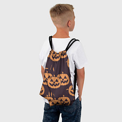 Рюкзак-мешок Фонарь джек в грандж стиле halloween тыква cartoon, цвет: 3D-принт — фото 2