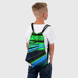 Рюкзак-мешок Green black abstract, цвет: 3D-принт — фото 2