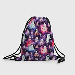 Рюкзак-мешок Хэллоуин Акварельные привидения, цвет: 3D-принт
