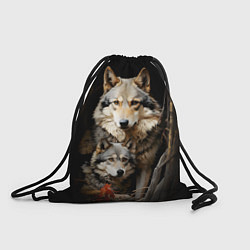 Рюкзак-мешок Волчица с волчонком, цвет: 3D-принт