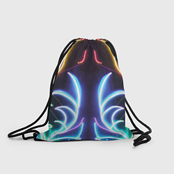 Рюкзак-мешок Зеркальный неоновый паттерн - нейросеть, цвет: 3D-принт