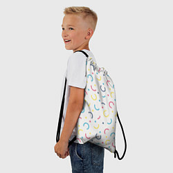 Рюкзак-мешок Точки и дуги на светлом фоне, цвет: 3D-принт — фото 2