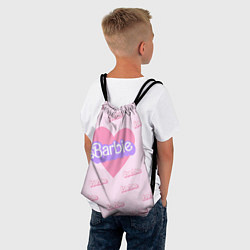 Рюкзак-мешок Барби и розовое сердце: паттерн, цвет: 3D-принт — фото 2