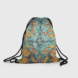 Рюкзак-мешок Яркий мозаичный узор, цвет: 3D-принт
