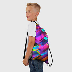Рюкзак-мешок Неоновые разноцветные пластины, цвет: 3D-принт — фото 2