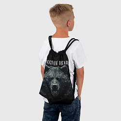 Рюкзак-мешок Русский медведь на черном фоне, цвет: 3D-принт — фото 2