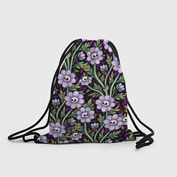 Рюкзак-мешок Цветы с черепами, цвет: 3D-принт