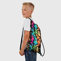 Рюкзак-мешок Паттерн с разноцветными приведениями, цвет: 3D-принт — фото 2