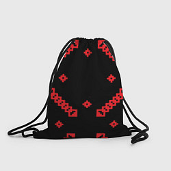 Рюкзак-мешок Национальный - черный 2, цвет: 3D-принт