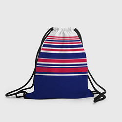 Рюкзак-мешок Красные и синие полосы на белом фоне, цвет: 3D-принт