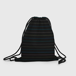 Рюкзак-мешок Разноцветные полосы на чёрном, цвет: 3D-принт