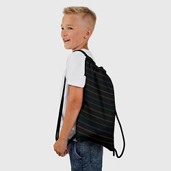 Рюкзак-мешок Разноцветные полосы на чёрном, цвет: 3D-принт — фото 2