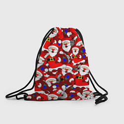 Рюкзак-мешок Новогодний паттерн с дедами морозами, цвет: 3D-принт