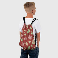 Рюкзак-мешок Осень - бордовый 3, цвет: 3D-принт — фото 2