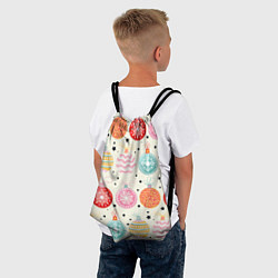 Рюкзак-мешок Разноцветные новогодние шары, цвет: 3D-принт — фото 2