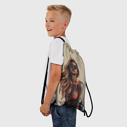 Рюкзак-мешок Девушка с тату, цвет: 3D-принт — фото 2