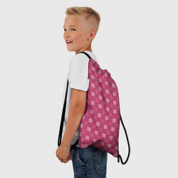 Рюкзак-мешок Розовый клетчатый паттерн, цвет: 3D-принт — фото 2