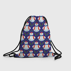 Рюкзак-мешок Милые снеговики - зимний узор, цвет: 3D-принт