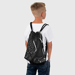 Рюкзак-мешок Чёрно-белая орнамент, цвет: 3D-принт — фото 2