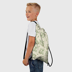 Рюкзак-мешок Веточки с зелеными листьями, цвет: 3D-принт — фото 2