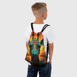 Рюкзак-мешок Жираф в стиле фолк-арт, цвет: 3D-принт — фото 2