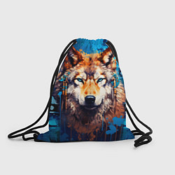 Рюкзак-мешок Волк - индеец, цвет: 3D-принт