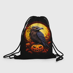 Рюкзак-мешок Halloween - ворон и тыква, цвет: 3D-принт