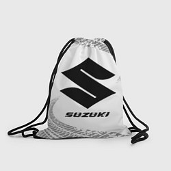 Рюкзак-мешок Suzuki speed на светлом фоне со следами шин, цвет: 3D-принт
