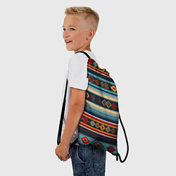Рюкзак-мешок Этнический орнамент в горизонтальную полоску, цвет: 3D-принт — фото 2