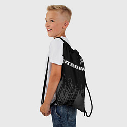 Рюкзак-мешок Citroen speed на темном фоне со следами шин посере, цвет: 3D-принт — фото 2
