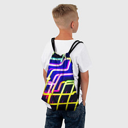 Рюкзак-мешок Авангардный неоновый паттерн, цвет: 3D-принт — фото 2