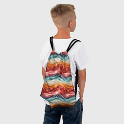 Рюкзак-мешок Разноцветные полосы текстура ткани, цвет: 3D-принт — фото 2