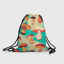 Рюкзак-мешок Грибы в небе паттерн, цвет: 3D-принт