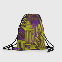 Рюкзак-мешок Киберпанк линии фиолетовые и жёлтые, цвет: 3D-принт