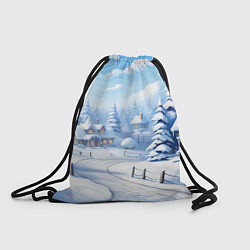 Рюкзак-мешок Снежный зимний фон, цвет: 3D-принт