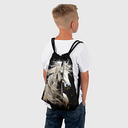 Рюкзак-мешок Лошадь белая в ночи, цвет: 3D-принт — фото 2