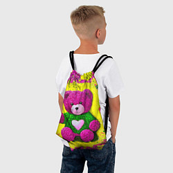 Рюкзак-мешок Розовый мишка в свитере, цвет: 3D-принт — фото 2