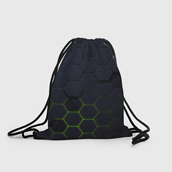 Рюкзак-мешок Абстрактный фон чёрные соты, цвет: 3D-принт