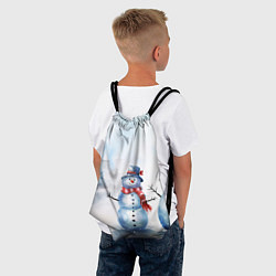 Рюкзак-мешок Новогодний день со снеговиком, цвет: 3D-принт — фото 2