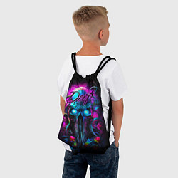Рюкзак-мешок Deep house neon, цвет: 3D-принт — фото 2
