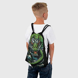 Рюкзак-мешок Зеленый дракон символ 2024, цвет: 3D-принт — фото 2