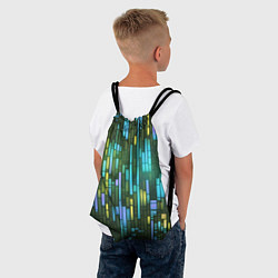 Рюкзак-мешок Неоновые полосы синие, цвет: 3D-принт — фото 2