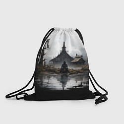 Рюкзак-мешок Изба на болоте, цвет: 3D-принт