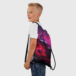 Рюкзак-мешок Фиолетовые элементы абстракция, цвет: 3D-принт — фото 2